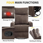 Trustyue Swivel Rocker Recliner Chair, 360° Swivel Recliner - Image 4