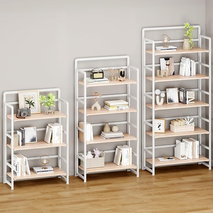 No Assembly Folding Bookshelf, 4 Tiers Collapsible Book Shelf - Image 5