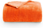 BEDELITE Fleece Blanket Soft Fall Queen Size Bed Blanket Orange 90"x90" | Ultra - Image 7