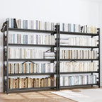 HCHQHS 5 Tier Bookshelf, Adjustable Industrial Bookcase, Vertical Tall Book - Image 2