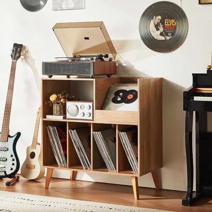 LELELINKY Large Record Player Stand, Turntable Stand - Image 4