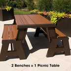Convert-a-Bench Gen 1 2-in-1 Outdoor Convertible Bench to Picnic Table | - Image 7