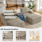 96" Cloud Sectional Couch U-Shaped Chaise - Image 3