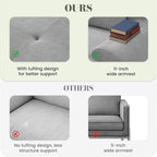 GRUSIGN 108'' Modular Sectional Boneless Couch, Tufted Cloud Sectional Couches - Image 6