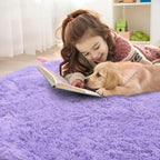 OLANLY Light Purple Round Rugs for Bedroom - Image 5