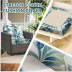 CALBODE 12 Pcs Stretch Sofa Chair Seat Cushion Covers, Breathable, Botanical - Image 3