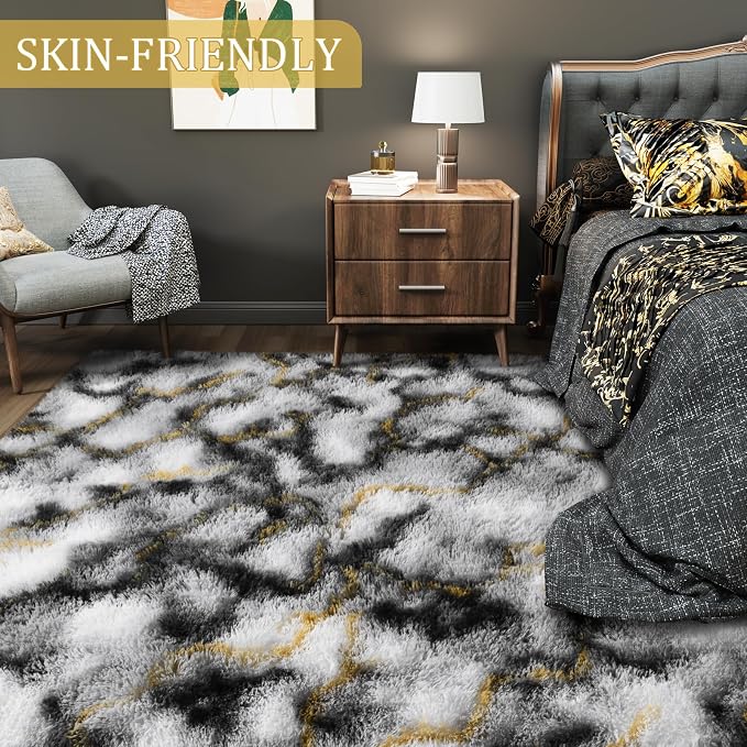 LOCHAS 4x6 Area Rugs Fluffy Living Room Carpets - Image 4