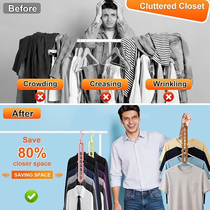 Magic Space Saving Hangers, 7 Pack Multi-Functional Closet Organizers and - Image 2