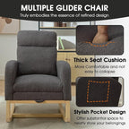NIOIIKIT Modern Nursery Rocking Chair, Teddy Upholstered Rocking Chair - Image 7