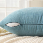 MIULEE Smoke Blue Chenille Couch Throw Pillow Covers, 16x16 | Set of 2 - Image 5