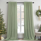 Christmas Sage Green Curtains 108 Inches Long by Pitalk