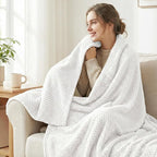 Exclusivo Mezcla Soft Waffle Fleece Bed Blanket Twin XL Size, Cozy Fluffy Design - Image 2