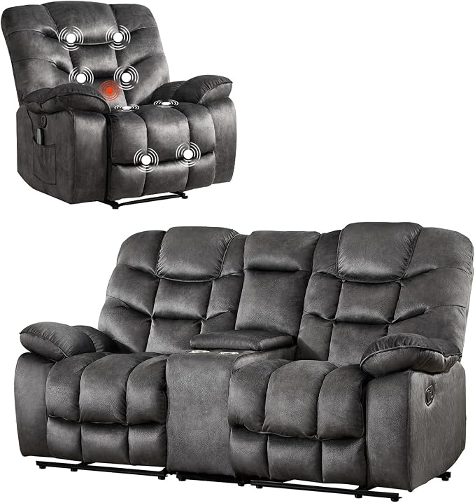 HAOMARKETS 2-Piece Recliner Sofa Set, Include Single Power Recliner Chair - Image 9