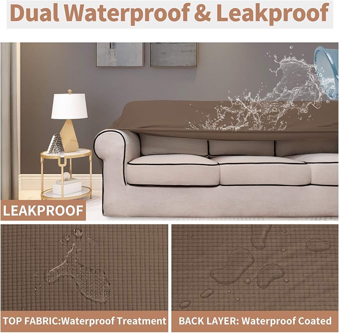 Easy-Going 100% Waterproof Couch Cover, 3 Cushion Couch Slipcover - Image 3