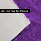 Goolela Fluffy Rug Runners 2x6 Purple Faux Sheepskin Fur Rug Washable Fuzzy - Image 3