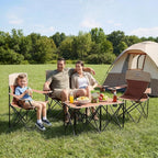 Camping Chair Set of 3, Outdoor Folding Camping Chairs - Image 2