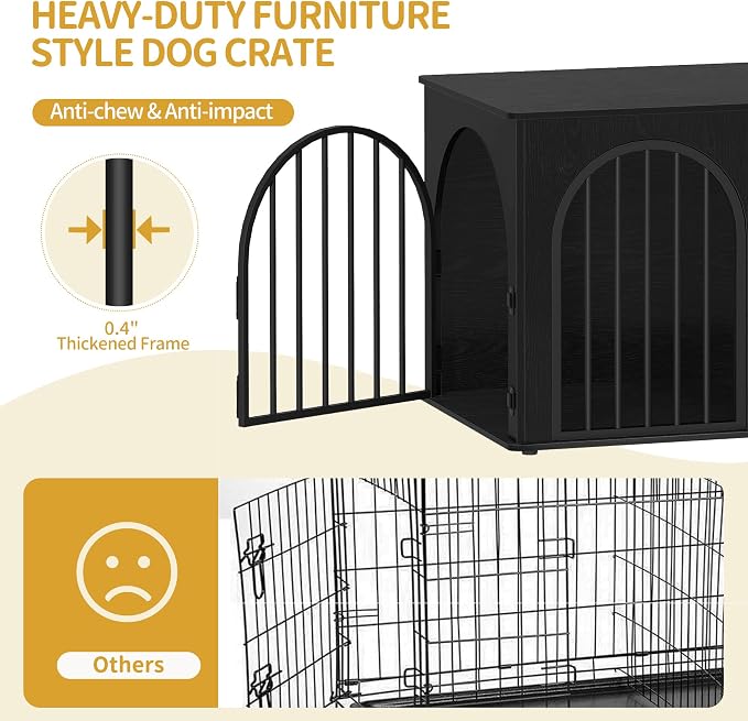 Hzuaneri 39.4" Wooden Dog Crate Furniture, Indoor Dog Kennel Dogs Cage - Image 5