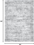 Soalmost 7x9 Area Rug for Living Room Washable Rugs Non-Slip Grey | Low-Pile - Image 2