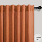 Burnt Orange Curtains 120 Inches Long - Image 2
