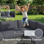 May in Color 7 Pieces Wicker Outdoor Patio Furniture Set, Patio Sectional Sofa - Image 5