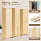 6 Panel Room Divider and Extra Wide Folding Privacy Screen, 94.5" W x 67" H - Image 4