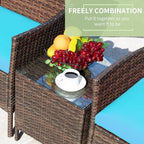 Greesum 3 Pieces Patio Furniture Sets Outdoor PE Rattan Wicker Chairs - Image 4