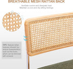 Zesthouse Natural Rattan Dining Chairs Set of 4, Mid Century Modern Dining - Image 3