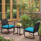 Greesum 3 Piece Outdoor Bistro Set, Imitation Rattan Conversation Set, Patio - Image 5