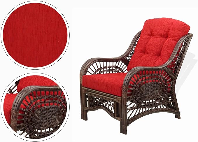 Malibu Lounge Living Accent Armchair Natural Rattan Wicker Handmade Design - Image 3