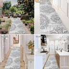 HEBE Hallway Runner Rug 2'x8', Washable Non Slip Kitchen Rug Runner | Soft Boho - Image 4