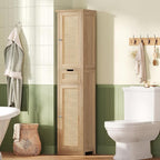Iwell Tall Bathroom Cabinet, Slim Narrow Storage Cabinet - Image 2