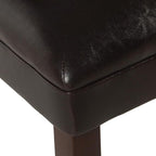 HomePop Parsons Upholstered Accent Dining Chair, Dark Brown Faux Leather - Image 10