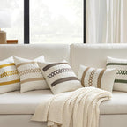 MIULEE Set of 2 Coco Brown Boho Decorative Pillow Covers 20x20 Inch | Farmhouse - Image 2