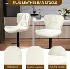 Nalupatio Modern Bar Stools Set of 4, Adjustable Faux Leather Upholstered - Image 3