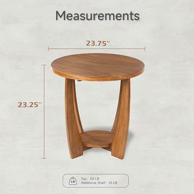 COZAYH Rustic Farmhouse End Table - Image 2