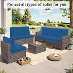 HEBE Outdoor Cushion Covers 12 Pcs, Stretch Patio Sofa Couch Cushion Cover | - Image 8
