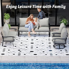 HOMREST Outdoor Furniture Thickened Cushion 360 Degree Swivel Rocking Patio - Image 7