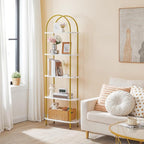 HOOBRO 5 Tier Open Bookshelf, Industrial Arched Bookcase Display Shelf Rack - Image 2