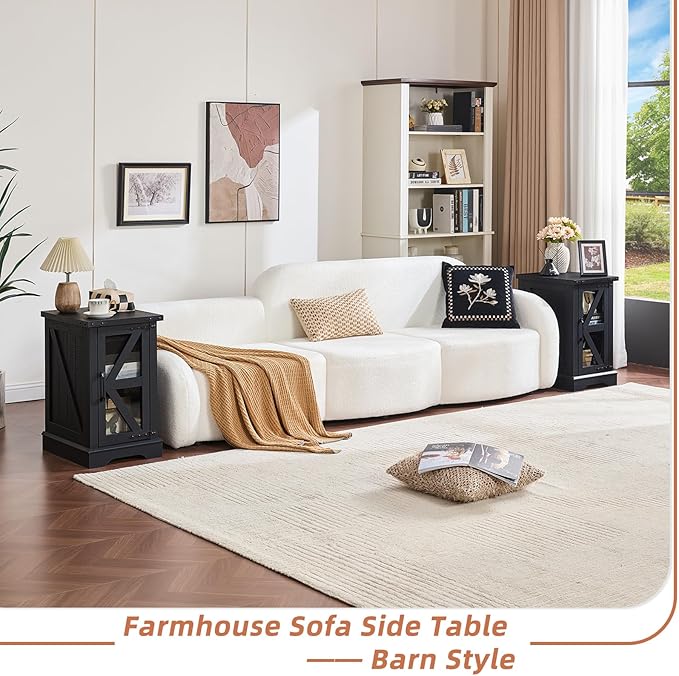 Joaxswe Narrow Night Stand Set 2, Farmhouse Side End Table - Image 4