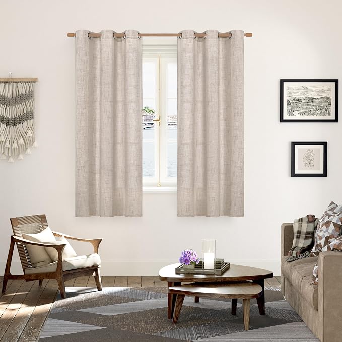 YoungsTex Natural Linen Curtains 42 X 63 Inch Long - Image 2