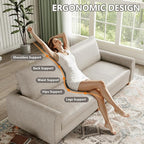 EASE MOOSE 88.5" Large Seat Faux Leather Loveseat Sofa, Waterproof and - Image 6