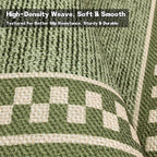 Faux Linen Washable Runner Rug Absorbent Surface 2x6 Moss Green | Non-Slip TPR - Image 4