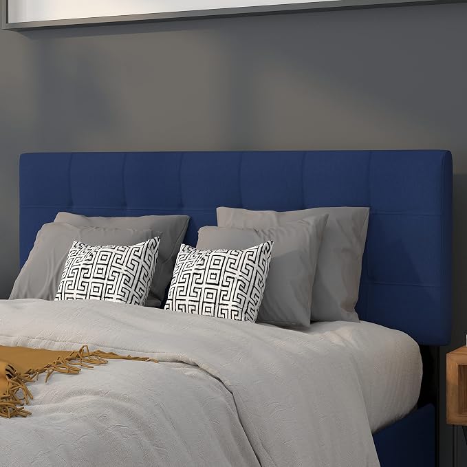 Flash Furniture Bedford Tufted Upholstered Full Size Headboard in Navy Fabric by FlashFurniture