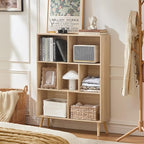 LEYAOYAO Cube Bookshelf 3 Tier Mid-Century Light Wood Modern Bookcase - Image 8