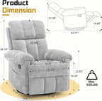 Korser Recliner Chair, Swivel Rocker Recliner Chair - Image 2