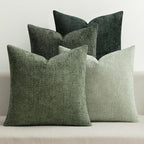 MIULEE Decorative Chenille Euro Pillow Covers Forest Green 22x22 Pack of 4 | by MIULEE