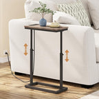 TUTOTAK End Table with Charging Station, Side Table, Tall Couch Table, Sofa by ChoosetutotakFurnitureBuildYourCozyHome
