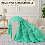 L'AGRATY Chunky Knit Throw Blanket - Image 5