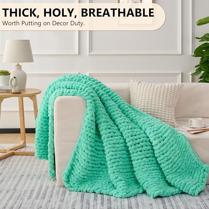 L'AGRATY Chunky Knit Throw Blanket - Image 5