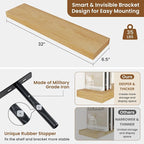 fuqing Floating Shelves for Wall, Wall Mounted Wood Floating Shelf - Image 3